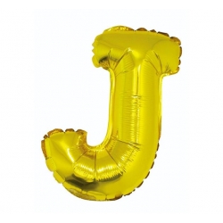 Balon foliowy złoty litera J (35 cm)